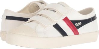 Gola Womens Gola Coaster Sneakers Off-White Red Canvas Lifestyle Shoes HAWK2006