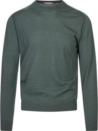Canali Nuvola Ronde Hals - Heren - Ronde hals truien - Groen - L - Wol - Truien & Vesten
