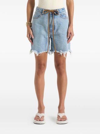 Mani&egrave;re De Voir B&eacute;au distressed denim shorts - Blauw