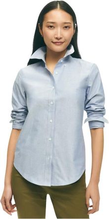 Brooks Brothers Klassiek Oxford overhemd met knoopsluiting - Dames - Overhemden - Blauw - L - Katoen - Overhemden