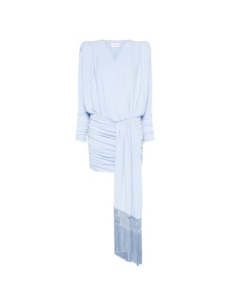 Andamane Dalia - Draped Fringes Mini Dress