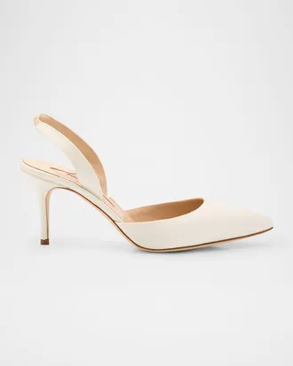 Manolo Blahnik Carolyne Satin Slingback Pumps
