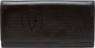 Cartier Brown Patent Leather Long Wallet (Bi-Fold) (Pre-Owned)