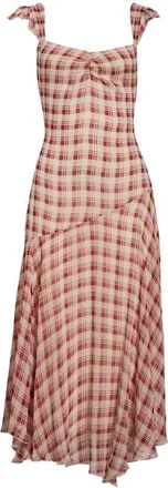 Reformation Zea Plaid Sleeveless Maxi Dress in Sangre Check at Nordstrom, Size 10