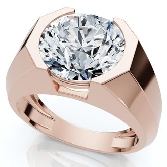 Pompeii3 Certified 5 Ct Elon Signature Mens Bezel Diamond Ring Lab Grown