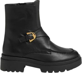 Coccinelle Ankle Boots, female, Black, Size: 8 US Black Leather Ankle Boots Stitched Detail