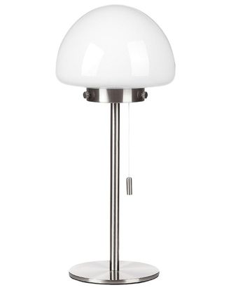 Beliani L&aacute;mpara de mesa metal plateado