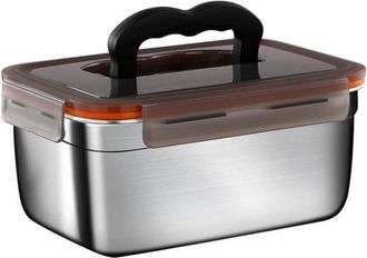 OEM Fiambrera Para Adultos Y Ni&ntilde;os, Fiambrera Acero Inoxidable, Fiambrera Extragrande Acero Inoxidable 3500 Ml Tapa Asa, Plateado, 25,7 14 12 Cm
