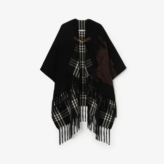 Burberry EKD Fil Coup&eacute; Wool Cape