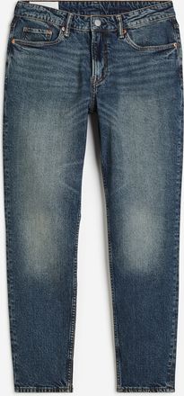 H&M Regular Tapered Jeans - Dunkles Denimblau