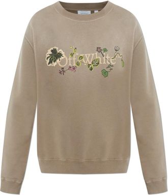 Off-white Logo Sweatshirt - Dames - Sweatshirts - Beige - 2XS - Katoen - Hoodies & sweatvesten