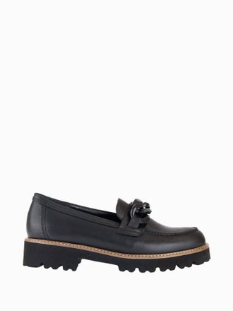 Gabor Suede-Leather Combo Loafer In Black