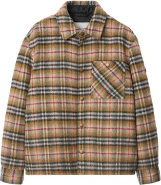 Burberry Geruit Patroon Knoopshirt Beige - Heren - Zomerjassen - Beige - L - Jassen