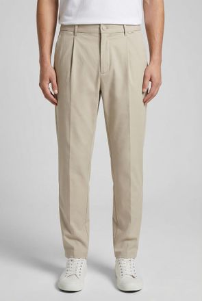 Calvin Klein Bundfaltenhose CALVIN KLEIN SATEEN STRETCH TAPERED PLEAT, Herren, Gr. 31, L&auml;nge 34, grau (aluminum), Satin, Obermaterial: 98% Baumwolle, 2% Elasthan, 