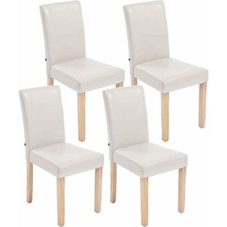 Clp Set De 4 Sillas De Comedor Ina En Polipiel Crema Natural