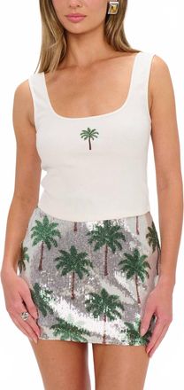 Show me your Mumu All Set Tank In Palm Tree Embroidery