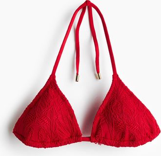 H&M Wattiertes Triangel-Bikinitop - Red