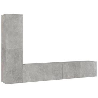 Berkfield Home 4 Piece TV Cabinet Set Concrete Grey Engineered Wood