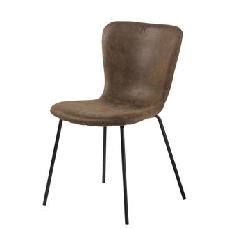 Maisons du monde Silla de antelina marr&oacute;n efecto envejecido