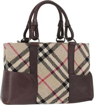 Burberry Pre-owned Handbags, female, Beige, Size: ONE SIZE Pre-owned Wool Handbag