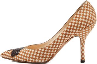 Louis Vuitton 100mm check-pattern pumps - Brown