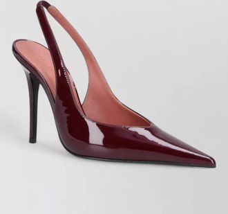 Amina Muaddi patent leather slingback pumps