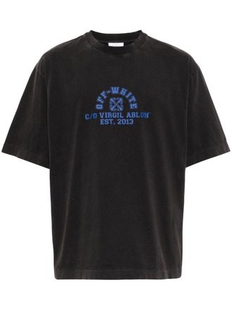 Off-white T-shirt met logoprint - Grijs