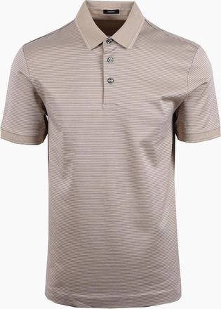 HUGO BOSS Mens Boss Black H PARLAY 242 POLO OPEN BEIGE - Cream - Size: 42