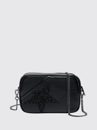 Golden Goose Mini Star Leather Camera Bag with Glitter Logo and Chain Strap
