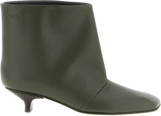Vicini Cizin Enkellaarsjes - Dames - Laarzen met Hak - Groen - 36 EU - Leer - Schoenen