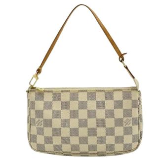 Louis Vuitton Pre-owned Pochette Accessoires Damier Azur Pouch - Dames - Pre-owned - Beige - Maat: ONE Size Taf