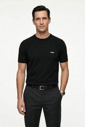Boss Green by Hugo Boss Rundhalspullover BOSS GREEN Momentum Lite T24, Herren, Gr. XXL, schwarz (schwarz001), Strick, Obermaterial: 60% Baumwolle, 40% Polyester, regular fit 
