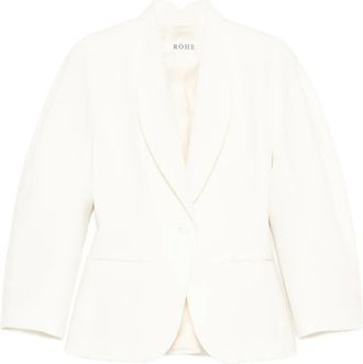 R&oacute;he Blazer con revers a scialle - Bianco