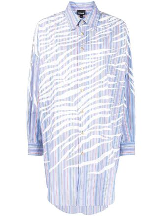Just Cavalli tiger-print long-sleeve shirt - Blue