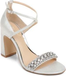 Badgley Mischka Penny Ankle Strap Sandal in Silver at Nordstrom Rack, Size 6.5
