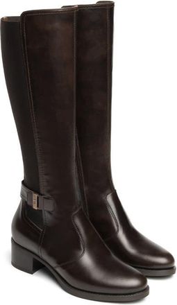 Nero Giardini Block Heel Leather Boot in Chocolate at Nordstrom, Size 35