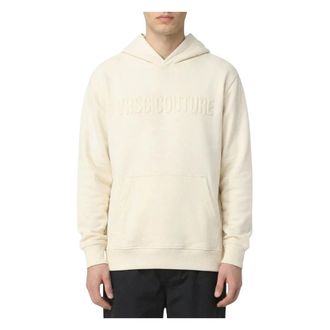 Versace Jeans Couture Hoodies & sweatvesten, Heren, Wit, L, Katoen, Felpa Vrsc Couture