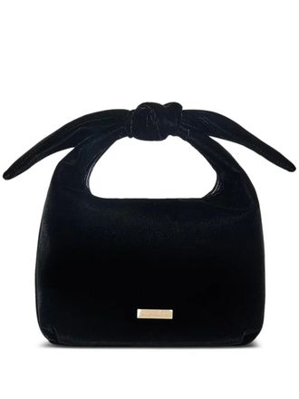 Aquazzura bow tie velvet tote bag - Nero