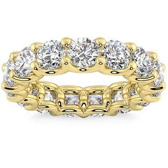 Pompeii3 5Ct Diamond Eternity Wedding Ring U Prong Anniversary Band 14k Gold Lab Grown