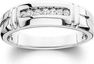 Pompeii3 1/4ct Channel Set Diamond Ring 14K White Gold Mens Wedding Band Size Selectable