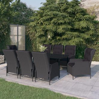 vidaXL Juego De Comedor De Jard&iacute;n 9 Piezas Gris Oscuro Vidaxl