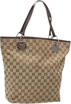 Gucci Pre-owned Canvas Tote Bag - Dames - Vintage Shopper - Beige - ONE Size - Vintage