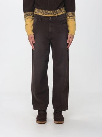 Paura Jeans wide leg in denim di cotone a vita media con cinque tasche
