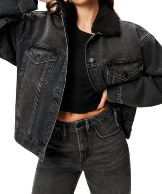 Good American Oversized Trucker Jacket In Black