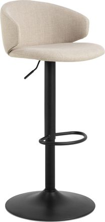 MID.YOU Mid.you Barhocker, Schwarz, Beige, Metall, Textil, rund, Bodenplatte, 46x107x38 cm, FSC MIX, Esszimmer, Stühle, Hocker