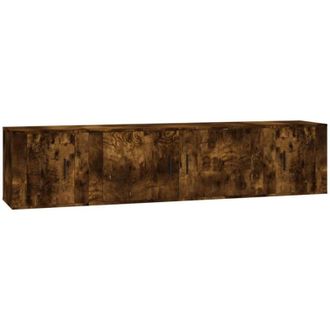 vidaXL Vidaxl - Set De Muebles De Tv 3 Pzas Madera Contrachapada Roble Ahumado