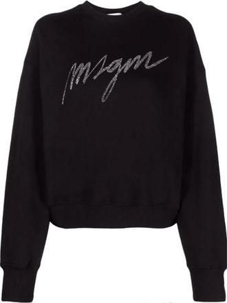 Msgm Sweatshirt - Dames - Sweatshirts - Zwart - S - Katoen - Hoodies & sweatvesten