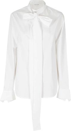 7 For All Mankind Camisa de popelina con lazo y manga larga - Blouses & Shirts - Mujer - Blanco - XS