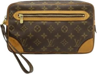 Louis Vuitton Pre-owned Monogram Clutch Bag - Dames - Vintage Clutch - Bruin - ONE Size - Vintage
