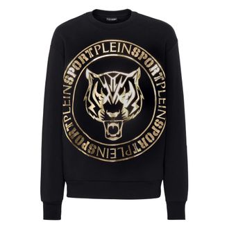 Plein Sport Heren, Sweatshirts & Hoodies, Zwart, Maat: S Katoen